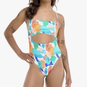Body Glove Devon multicolor tropical open tie back one piece swimsuit